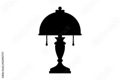 Silhouette of an ornate vintage table lamp design