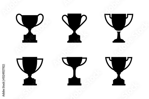 Various trophy silhouettes arranged in two rows
