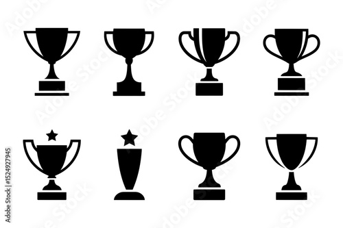 Collection of various trophy cup silhouette designs