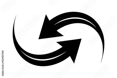 Two curved arrows pointing in opposite directions