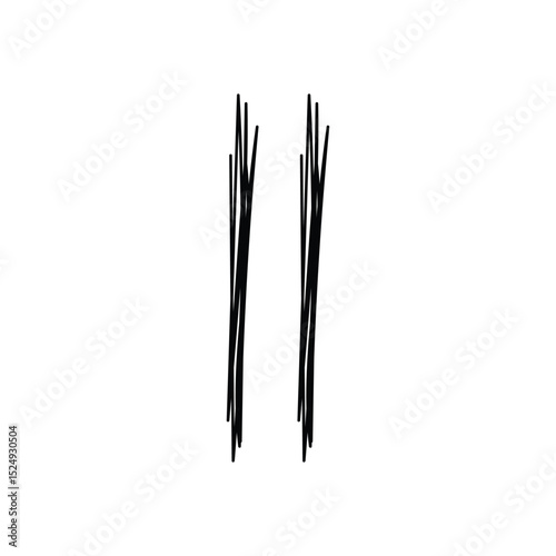 Roman numeral II artistic line strokes