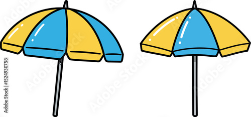 Summer Beach Umbrella Clipart - Colorful Vector Illustration for Seasonal Designs