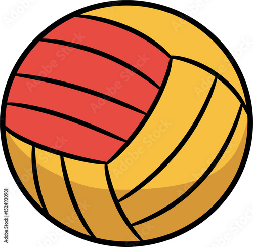 Colorful Volleyball Vector Illustration - Summer Sports Clipart Design