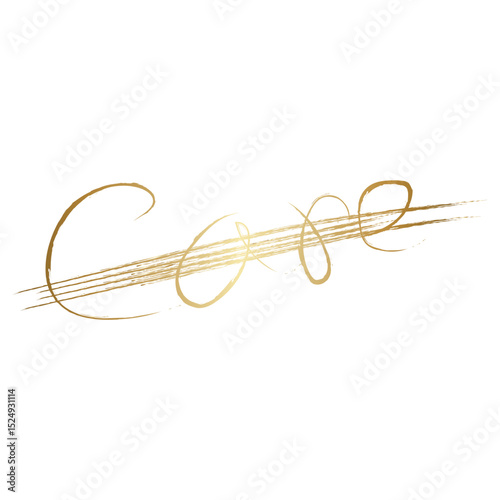 Cut off word Care Golden Calligraphy vector