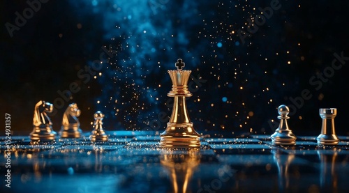 Masterpieces of Strategy Shine in a Dramatic Chess Setup With Light and Shadows.