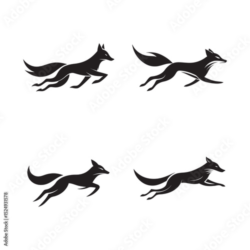 Running Fox In Forest Wilderness