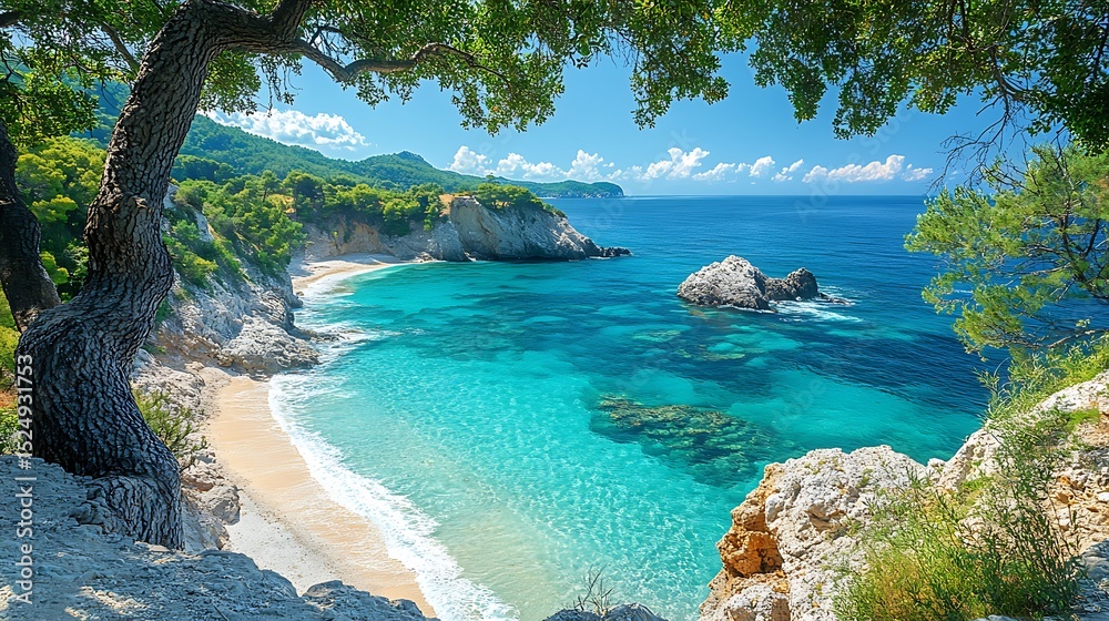 Fototapeta premium Tropical beach paradise scenic view