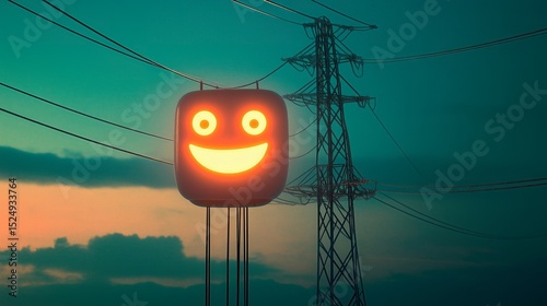 happy smile sign with a blue sky