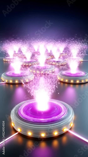 Wallpaper Mural Futuristic light sources with vibrant purple sparks and illumination. Torontodigital.ca