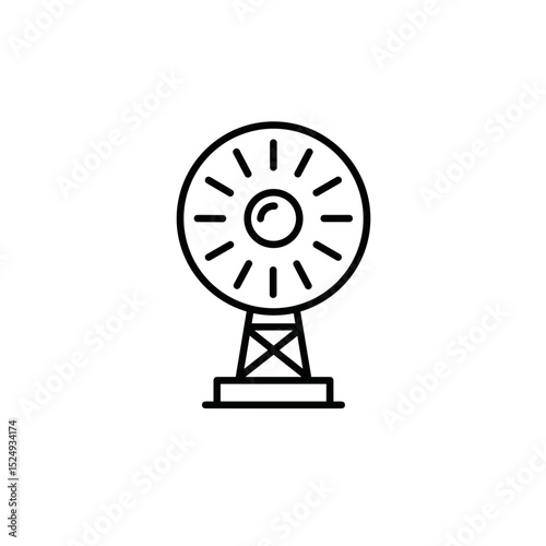 Outline of a vintage ferris wheel on a simple base  