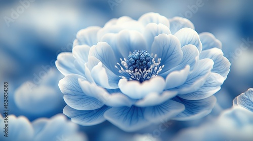 Serene light blue flower art photo elegant petals romantic floral nature botanical blossom backdrop photography