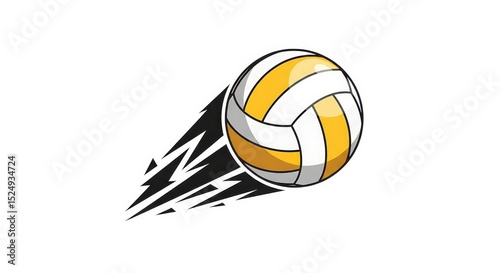 Volleyball in Motion Illustration