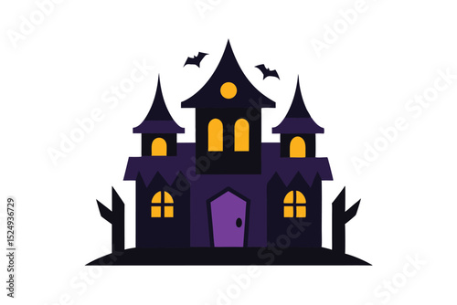 halloween castle vector illustration