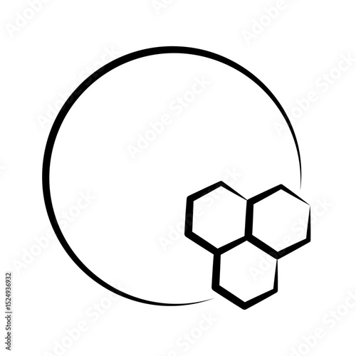 beekeeper logo on white background. outline icon honeycomb. logo for beekeepers company. apiary. bee work. bees collect honey. honeycomb