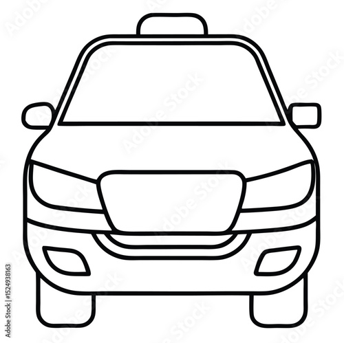 Outline car icon isolated on white background