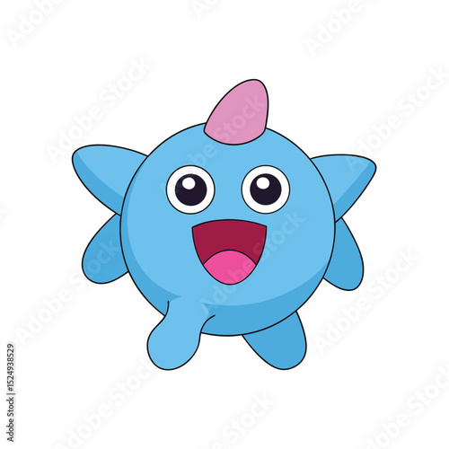 Adorable Blue Blob Character Design Joyful, Playful Illustration
