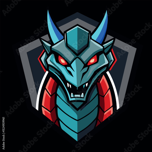 design logo icon mascot  futuristic illustration dragon