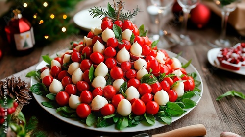 christmas table setting with christmas decor