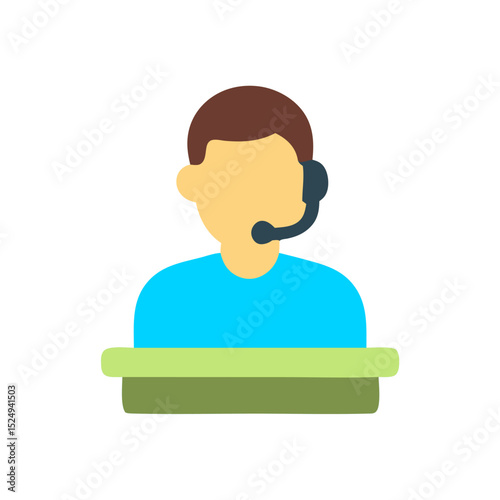 Customer Service Desk Icon. vector