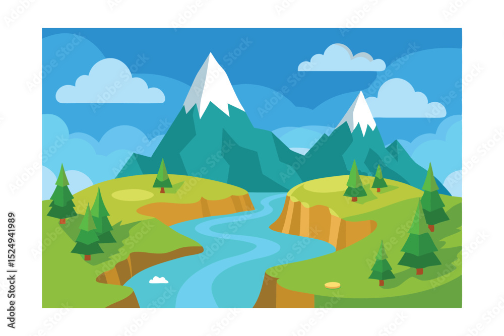 Obraz premium mountain landscape with trees