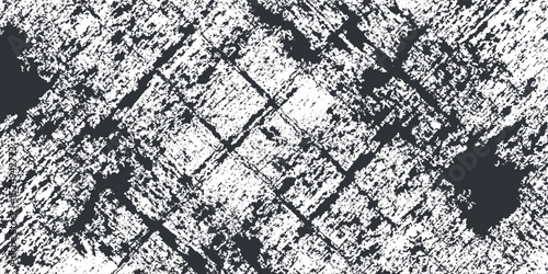 Black-white distressed grunge texture. Weathered vintage dark aged effect. Defect pattern, background.