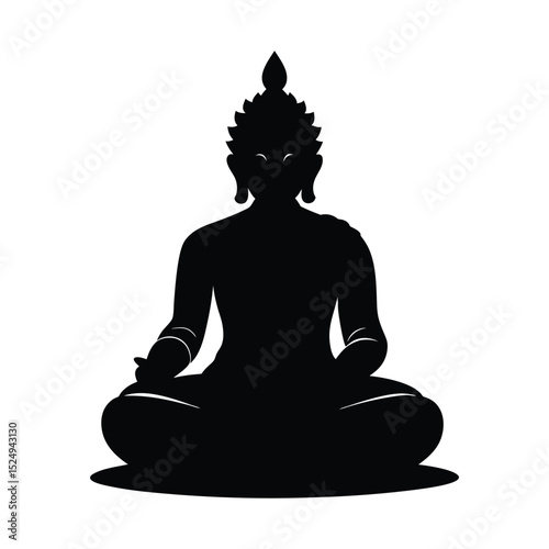 silhouette of buddha in meditation