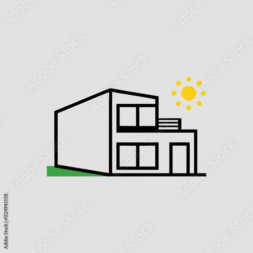 vector illustration of a modern house