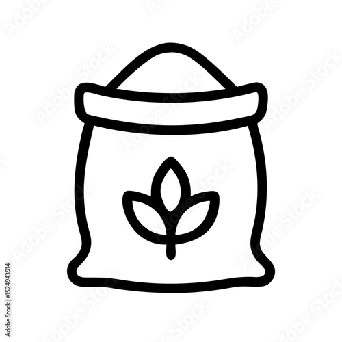 Flour Sack with Leaf Design for Organic Products, Eco-Friendly Blogs, Sustainable Living Websites, Gardening Resources, and Agricultural Awareness Content  
