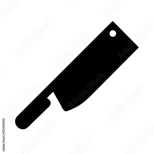 Kitchen Knife Icon in Black Silhouette Style for Culinary Blogs, Cooking Websites, Recipe Cards, and Chefs' Resources  