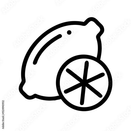 Lemon and Lime Slice Outline for Food Blogs, Recipe Websites, Citrus-Themed Graphics, Educational Content, and Healthy Eating Awareness  