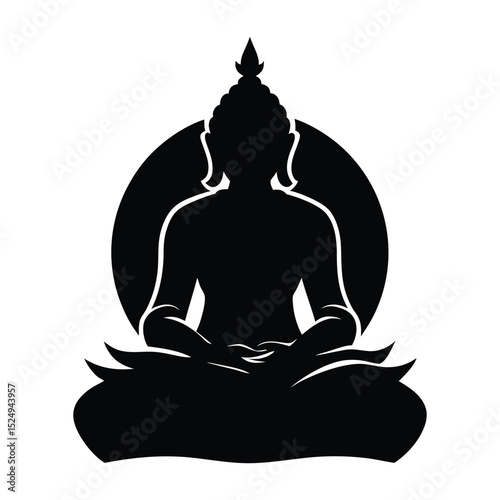 silhouette of buddha in meditation