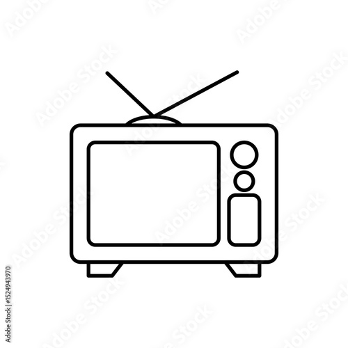 tv icon, vector line isolated on white background. trendy and modern design