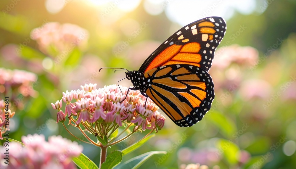 Fototapeta premium Monarch Butterfly on Milkweed