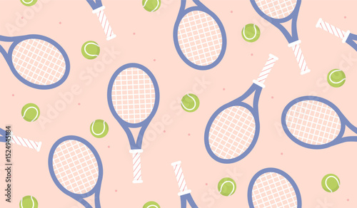 Cute tennis balls pattern background vector design