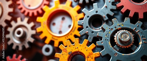 Wallpaper Mural Interlocking gears symbolize collaborative teamwork for efficient solutions,  innovation,  cooperation Torontodigital.ca