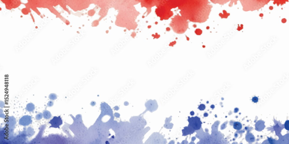 Obraz premium Red and blue usa america flag watercolor background 4th of july independence Day and memorial day labor day America biggest festival and day 