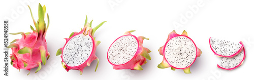 Cuadro en lienzo dragon fruit isolated on transparent png background