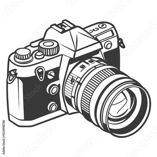 silhouette camera on white background