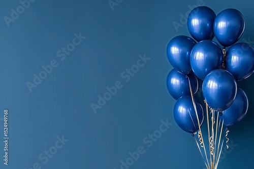 Colorful Blue Balloons on a Blue Backdrop for Festive Celebrations