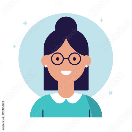 Mental health concept with pretty young woman. Young girl doing breathing exercise. care. Awareness, mindfulness and meditation. Flat vector illustration isolated on white background