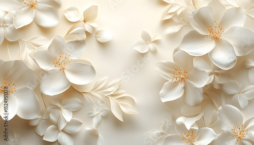 background with white flowers