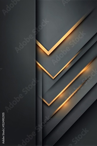 Modern Geometric Design With Golden Accents on Dark Background for Creative P...