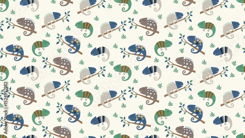 Cute chameleons seamless pattern background. Baby seamless pattern. Creative scandinavian kids texture for fabric, textile, wallpaper, apparel.