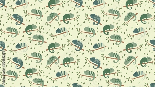 Cute chameleons seamless pattern background. Baby seamless pattern. Creative scandinavian kids texture for fabric, textile, wallpaper, apparel.