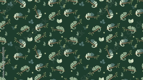 Cute chameleons seamless pattern background. Baby seamless pattern. Creative scandinavian kids texture for fabric, textile, wallpaper, apparel.