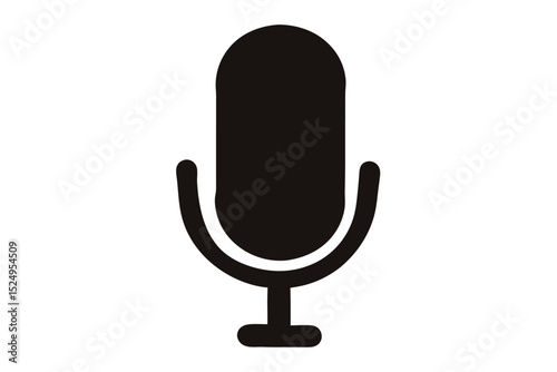 microphone vector silhouette, vintage silhouette microphone icon