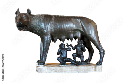 Sticker Rome - Louve capitoline avec  Romulus et Remus / Fond transparent