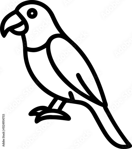 Parrot sitting sketch hand drawn in doodle style illustration line art vector