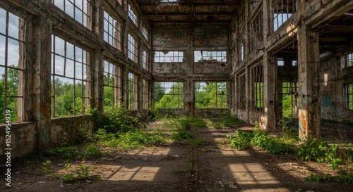 Abandoned factory reborn by natures embrace