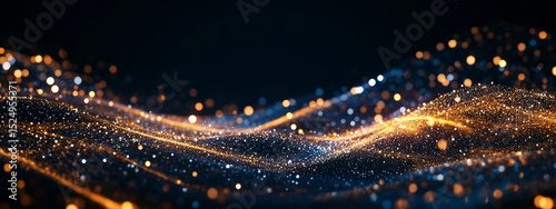 Glittering Wave of Light Particles Creating a Mesmerizing Abstract Background